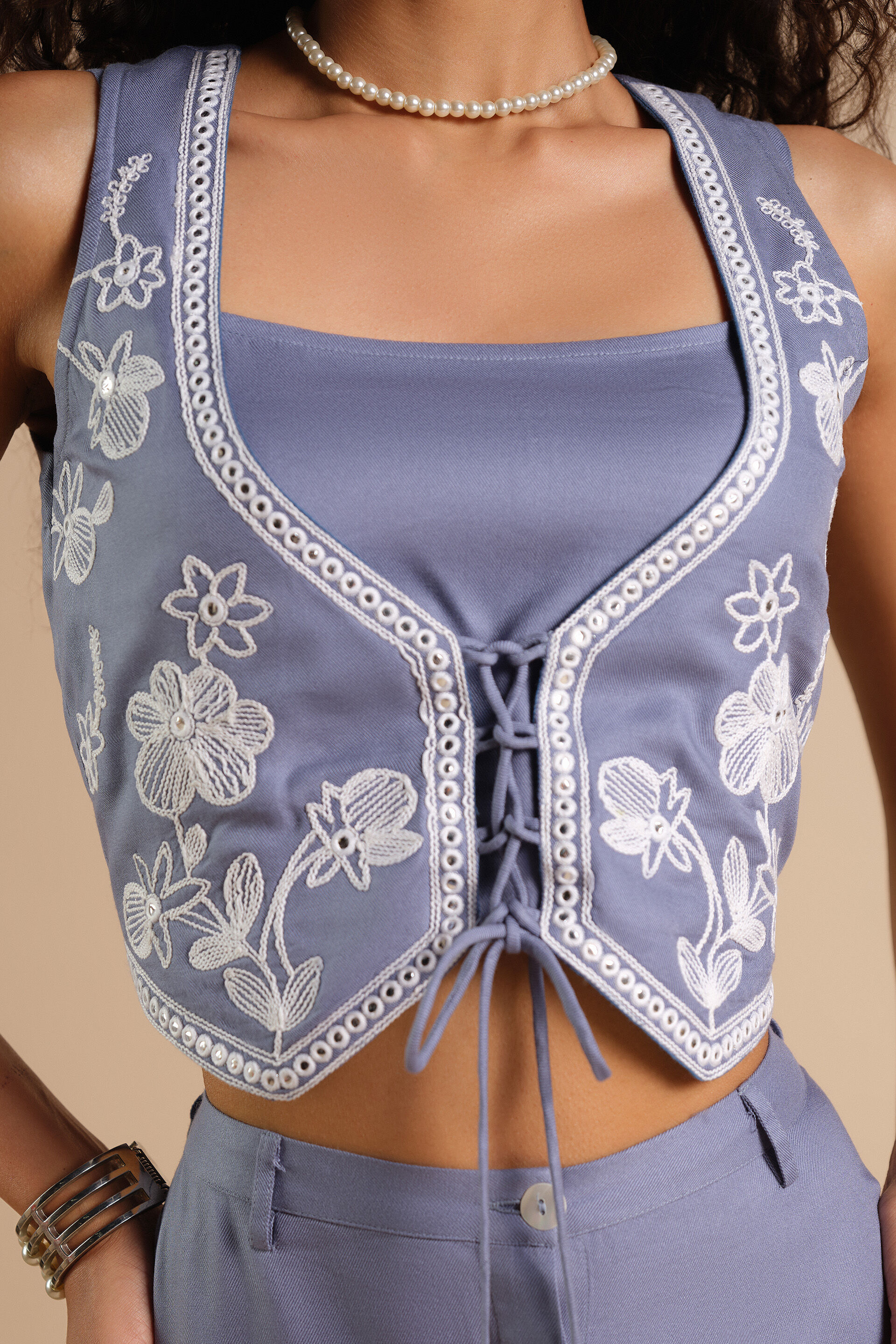 Aarzoo Skirt Set, Powder Blue, image 4